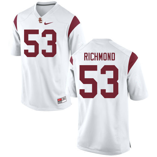 Men #53 Drew Richmond USC Trojans College Football Jerseys Sale-White